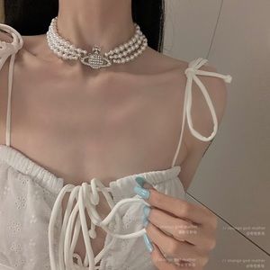 Triple layer peral necklace